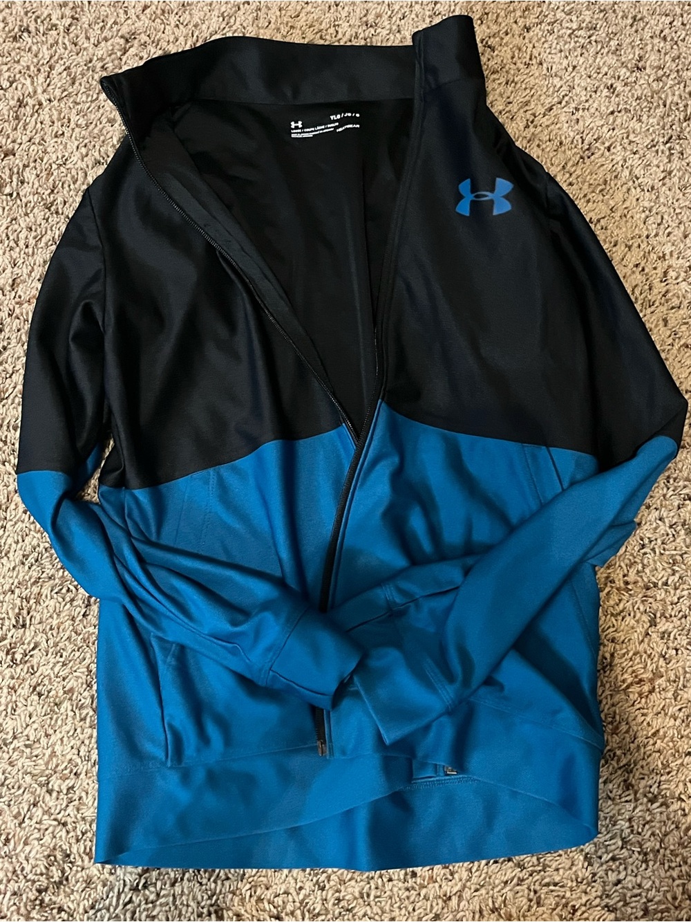 Under Armour Black and Teal Athletic Zip Jacket